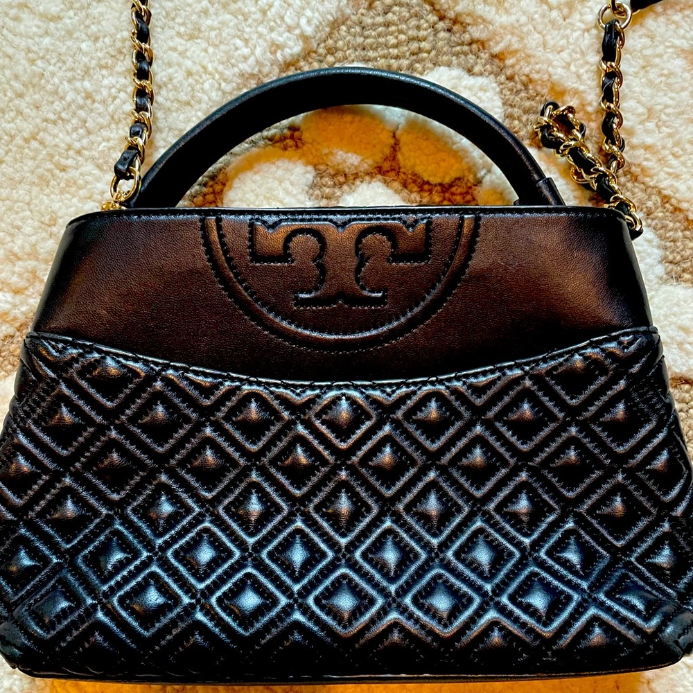 Tory Burch quilted black leather crossbody